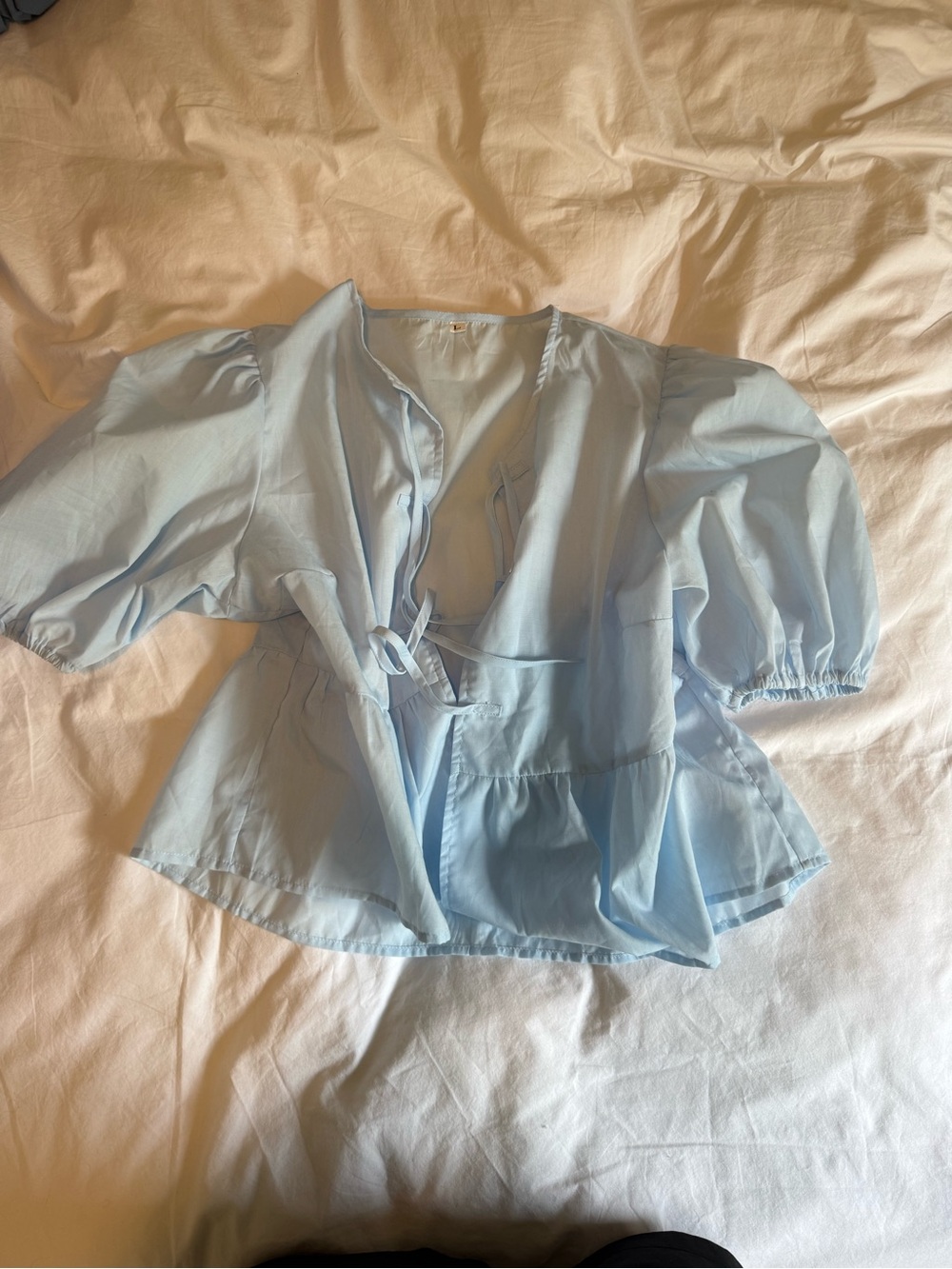 Light Blue Women's Tie-Front Shirt
